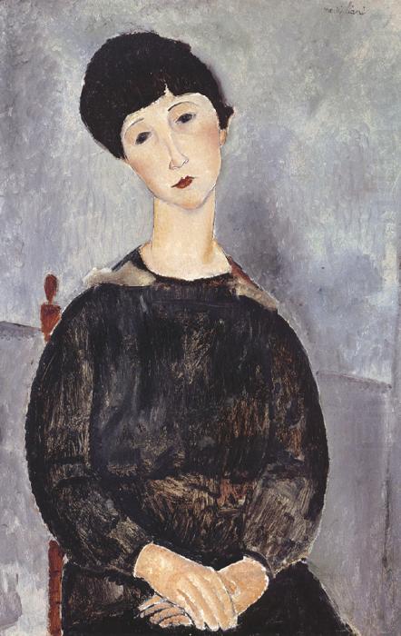 Young Seated Gil with Brown Hair (mk39), Amedeo Modigliani